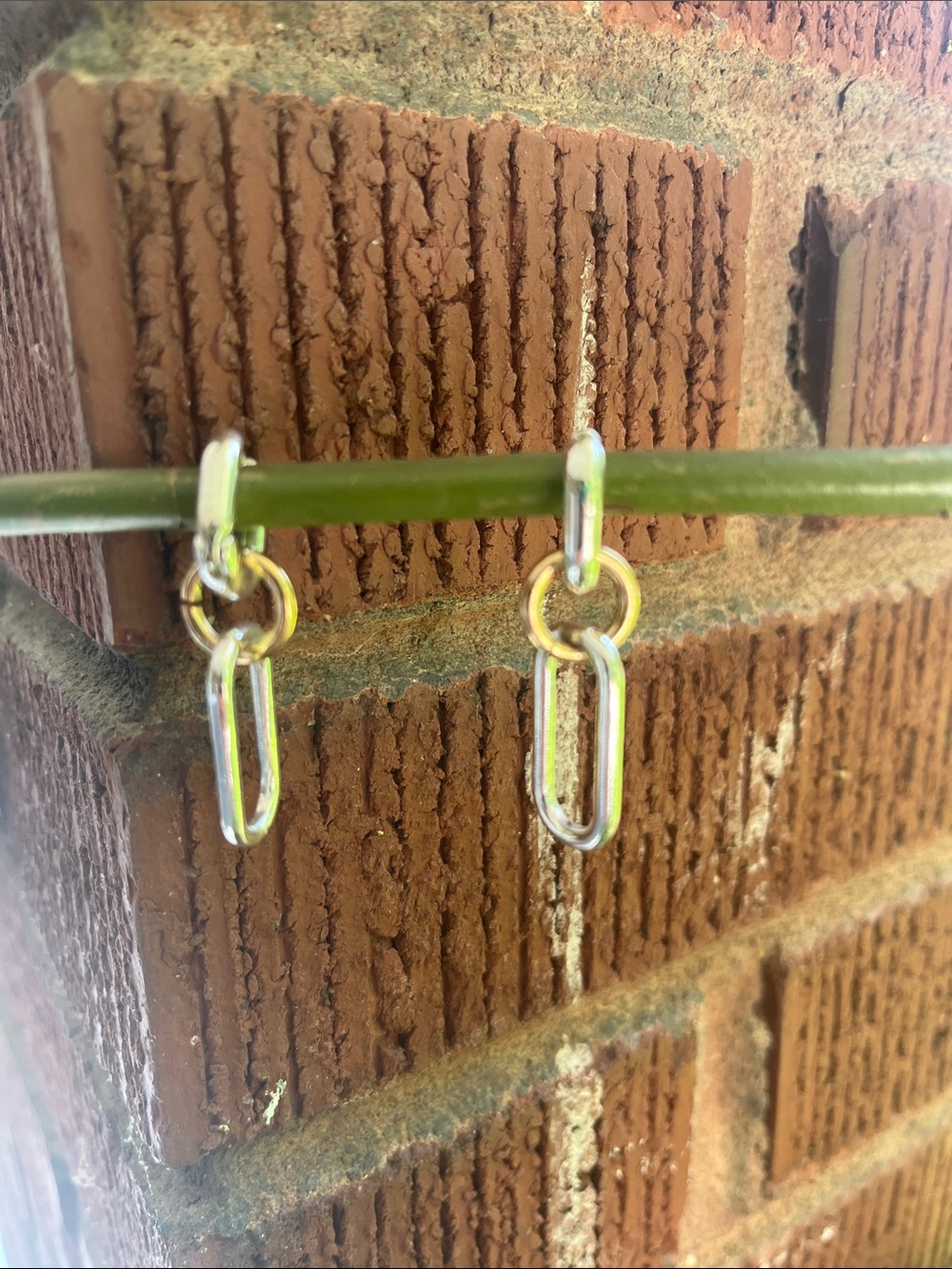 Silver Link Drop Hoop Earrings - Women Jewelry